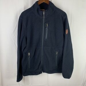 Free Country Men's Free Cycle Zip Up Highland Sherpa Pile Jacket Sz Medium‎ Navy